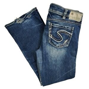 Silver Jeans Aiko Bootcut Blue Womens W32‎ L31 Medium Wash Embroidered Denim